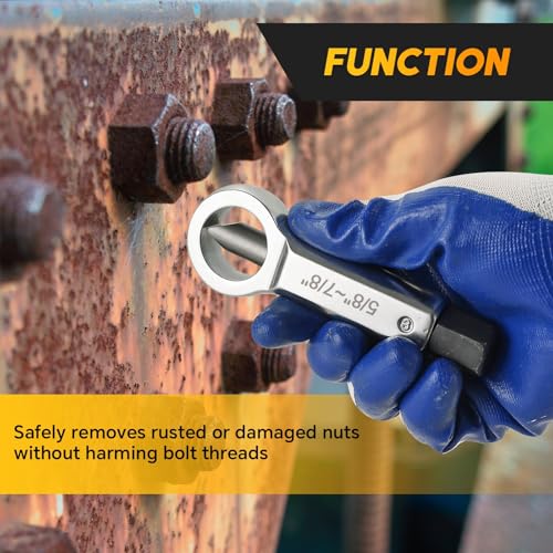 4 Pack Metal Nut Splitter Set 9-12mm, 12-16mm, 16-22mm, 22-27mm | Heavy Duty Nut Splitter Breaker Cracker Broken Damaged Corroded Screw Nut Removal Splitting Extractor