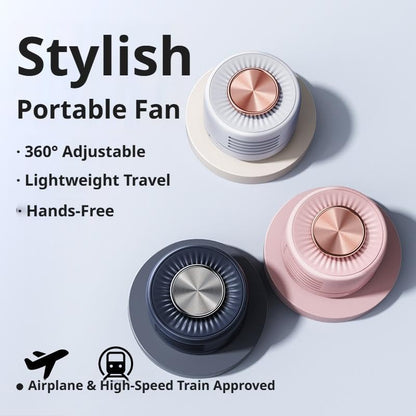 Wearable Neck Fan Hands Free, Portable 360° Adjustable Personal Fan with 3 Speeds, 80g Ultra Light Clip on Collar Fan USB C Rechargeable, Quiet Bladeless Wearable Fan for Travel Office Outdoor - color: Blue