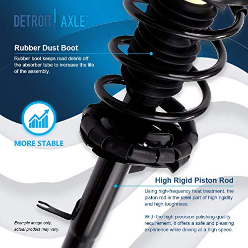 Detroit Axle - Front Struts for Ford Focus 2000 2001 2002 2003 2004 2005, Struts w/Coil Spring Assembly Quick Install Ready Shocks Replacement Suspension - size: 171504_171505/PAIR
