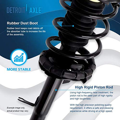 Detroit Axle - Front Struts for Ford Focus 2000 2001 2002 2003 2004 2005, Struts w/Coil Spring Assembly Quick Install Ready Shocks Replacement Suspension - size: 171504_171505/PAIR