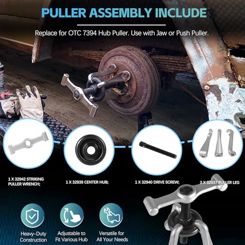 Sunluway Universal 7394 Hub Puller Brake Drum Puller Heavy-Duty Wheel Hub Removal Tool