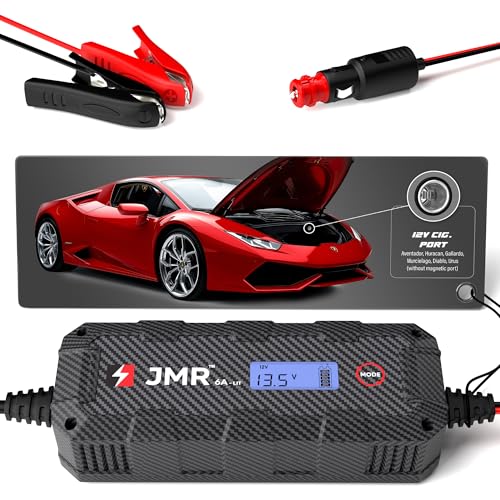 JMR 12V Battery Charger for Lamborghini, 12V Cig. Port, Add Lithium Mode | Trickle Charger Conditioner Maintainer For Aventador Huracan Urus Gallardo Murcielago - color: 12V Cig Port, size: Add Lithium Mode