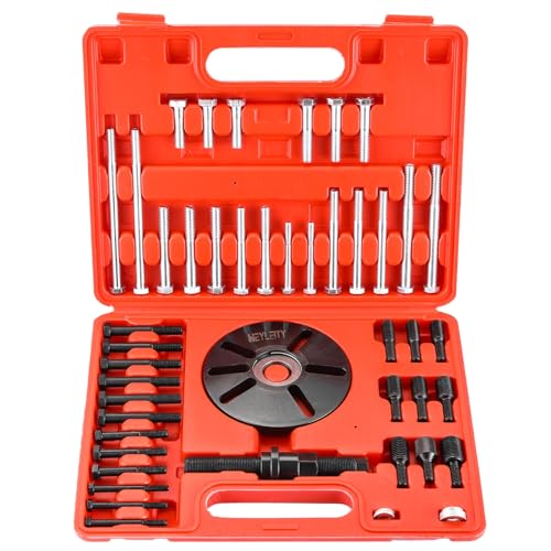 Harmonic Balancer Puller Removal & Install Tool Kit | Flywheel Remover Crankshaft Pulley Removal Steering Wheel Pulling Set Compatible with Regal Lacrosse GL8 Firstland (Red)