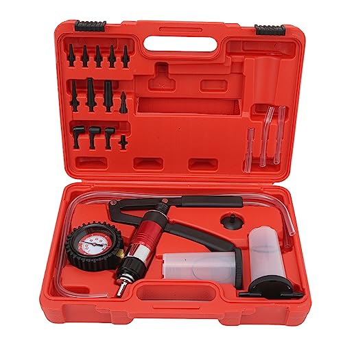 Semme Brake Bleeder Kit Hand Held Vacuum Pressure Pump Tester for Trucks and Cars 24 Pcs Brake Fluid Bleeding Set with Storage Box
