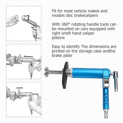 17PCS Pneumatic Brake Caliper Compression Tool Set Brake Piston Wind Back Air Retractor, Universal Air Powered Brake Caliper Rewind Tool Compression Set Pneumatic Tools with 15PCS Air Adapters - size: 17PCS Brake Piston Caliper Compression Tool