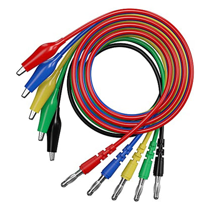 Test Lead Kit 20pcs Alligator Clip to 4mm Banana Plug Test Probe Back Probes Kit Test Pins for Automotive Repair Inspection Tools Set JT8005 - size: 20pcs