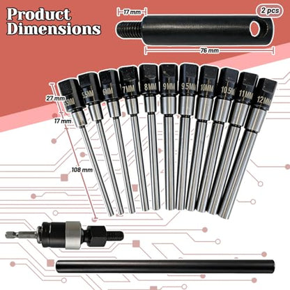 29-Piece Valve Seat Cutter Set 22-63mm Valve Seat Cutter Kit 15°-90° Angle Reamer Tools Suitable for Automotive Repair and Tuning