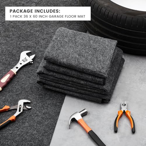 1 Pcs Oil Spill Mat Set (36"×60") - Complete Garage Floor Protection - Front & Rear Car Coverage - Reusable Washable Oil Drip Mats