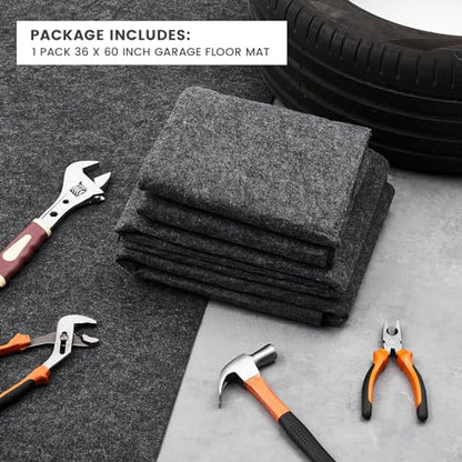 1 Pcs Oil Spill Mat Set (36"×60") - Complete Garage Floor Protection - Front & Rear Car Coverage - Reusable Washable Oil Drip Mats