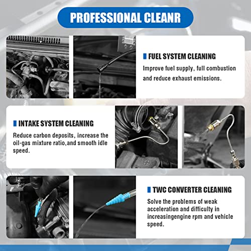 C100 1000ML Fuel System Cleaner Kit, 150PSI Non-Dismantling Fuel Injector,Intake & Catalytic Converter Cleaning Tool with Various Connectors & Pressure Gauge, Portable Case for Cars SUVs Trucks - style: C100 With Case