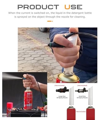 SCUARI 4PCS Automotive Fuel Injector Cleaning Kit,Car Accessories Fuel Injector Flush Cleaner Adapter DIY Cleaning Tool Kit with Test Lead,Suitable for Any 12-24V Car,Motorcycle,Electric Car,ATV