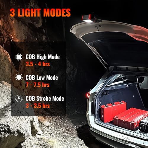 Easymaxx Rechargeable Clip Light 2 Pack, 2100LM LED Clamp Work Light | 3 modes, 6000K, magnetic base, 270° rotating head, 2.3 in clamp, USB-C input, USB-A output for boats, repairs and job sites