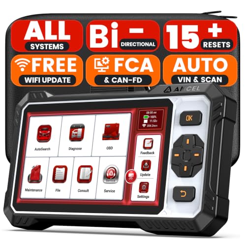 ANCEL FX6100 Bidirectional Scan Tool, Full System Scanner with 15+ Reset | Diagnostic Scanner with Brake-pad/Battery/ABS/TPMS/Steering Angle/Injector Coding, CAN FD & FCA AutoAuth Lifetime Free Update