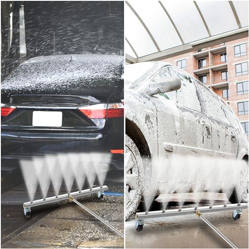 M MINGLE 24” Undercarriage Pressure Washer Attachment | Undercarriage Sprayer with 7 Nozzles, Under Car Washer with 3 Pieces Extension Wand, 4000 PSI - size: 24 Inch