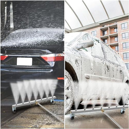 M MINGLE 24” Undercarriage Pressure Washer Attachment | Undercarriage Sprayer with 7 Nozzles, Under Car Washer with 3 Pieces Extension Wand, 4000 PSI - size: 24 Inch