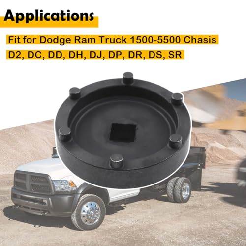 Axle Hub Nut Socket Tool for Dodge/Ram 1500-5500 (2006-2014), Fits Chassis D2 DC DD DH DJ DP DR DS SR, Replaces 8954A 8954 W83009 5045 – 6-Lug, 10.5"/11.5" Axles, 1/2" Drive Manual Use