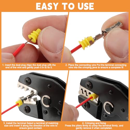 969Pcs Automotive Pin Connectors Kit,28 Types Electrical Terminal Pins Kit with Crimp Tool Male&Female Wire Connector Terminal Wire Harness 1/1.5/1.8/2.2/2.3/2.8/3.5mm (969PCS Pin Kit & Crimp Tool)