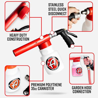 Adam's Polishes Foam Gun Car Wash Sprayer - Connects to Garden Hose for Car Washing, No Pressure Washer Required, Use Snow Foam Blaster with Car Soap, Shampoo or Detergent - style: Premium Foam Gun