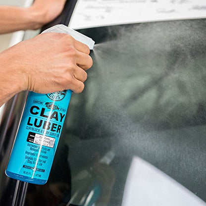 Chemical Guys, Clay Block V2 & Clay Super Lube Kit for Paint Prep, 16 oz | Rubber clay block and lubricant glide over paint and glass to lift bonded grime, reusable and easy to clean - style: Clay Block + 16 oz