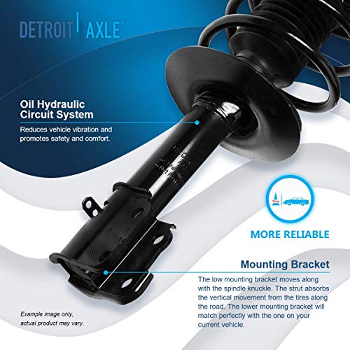 Detroit Axle - 2 Front Struts for 2001-2010 Chrysler PT Cruiser Complete Ready Struts w/Coil Spring 2002 2003 2004 2005 2006 2007 2008 2009 Replacement Suspension Shocks - size: 171592 x2/PAIR
