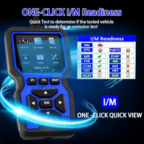 V519 OBD2 Scanner, Universal Check Engine Light Code Reader, Professional Diagnostic Scan Tool with Full OBDII Functions, Real-Time Data Stream, Erase Fault Codes for All Post-1996 Vehicles