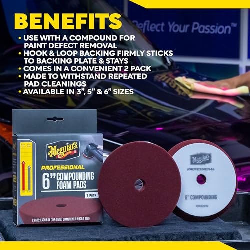 Meguiar's Professional 6" Compound Foam Pad, 2pk, 10/CV