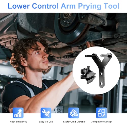 2PCS Strut Spreader Tool & Lower Control Arm Prying Tool, Suspension Tool Kit for FWD, Import & Domestic Vehicles, Heavy Duty Steel for Shock & Suspension Removal