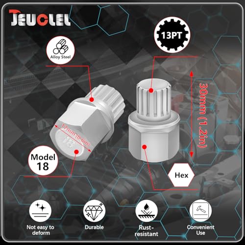 18/13PT Wheel Locking Nut Key for BMW, Anti-Theft Lug Nut Removal | Wheel Lock Nut Socket Adapter, Anti-Theft Screw Remover, Hand Repair Tool, Tyre Fitting, garage - size: 18/13Pt Key