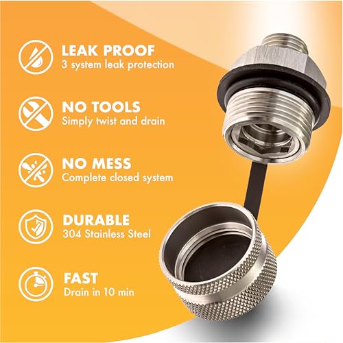 ValvoMax Oil Drain Valve – Quick Twist Oil Drain Plug for Mess-Free DIY Oil Changes – No Tools Required – M20-1.50 Thread Size – Veteran-Owned American Brand - size: M20-1.50