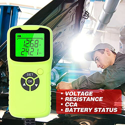 A300 Digital Car Battery Tester LCD Battery Test Analyzer Auto Test Diagnostic Tools for 12V Flood AGM Gel Deep Cycle Batteries ABS Material 13x6.2x2.8cm (Green) - color: Green