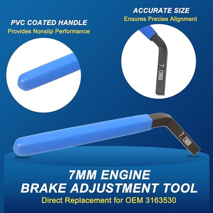 3163021 Cam Timing Tool Kit, 3163530 Engine Brake Adjustment Tool 7MM, Compatible with Cummins ISX QSX X15 Engine with 4/5/6/7 Degree Wedge Cam Gear Puller Crank Pin, Replace 3163020 3163069