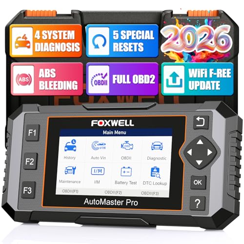 2026 FOXWELL NT614 Elite OBD2 Scanner, 4 Systems, 5 Resets Code Reader | Upgrade of NT604, ABS Bleeding/EPB/Oil/SAS/Throttle Reset, Read/Clear Engine/ABS/SRS/Transmission Fault Codes Car Scanner