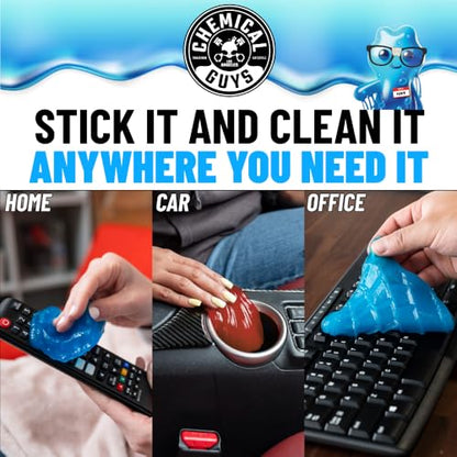 Chemical Guys Sticky Icky Car Cleaning Gel, Green Apple, Strawberry, 2-Pack | For air vents, dashboards, and keyboards, reusable, for vents, cup holders, and keyboards, use for dashboard crevices - size: 3.5 Ounce (Pack of 2), style: Various