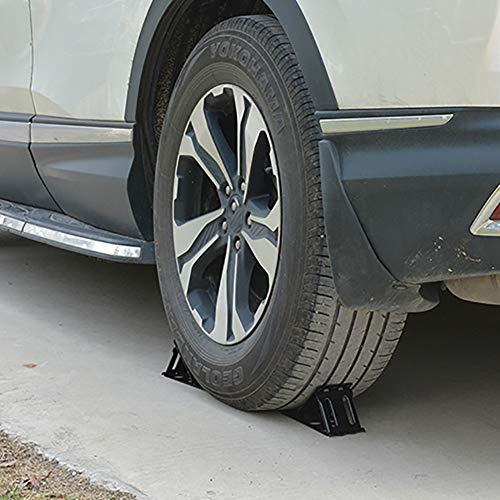 YOKOKO 2 PCS Wheel Chocks, Heavy Duty Metal Wheel Chock Blocks Foldable Tire Stoppers for Automotive, Car, SUV, Trailer, RV, Trucks & Camper