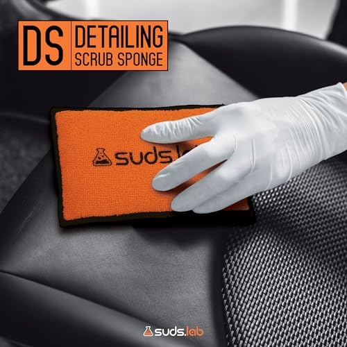 Suds Lab DS Microfiber Detailing Scrub Pad 2 Pack - Car Interior Cleaning & Detailing Microfiber Scrub Pads - Safe On Leather, Vinyl, Plastic, Etc. - size: Set of 2