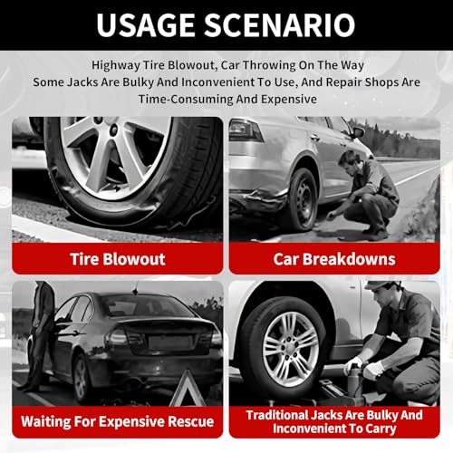 2 Ton Scissor Jack, Portable Car Jack with Lug Wrench, Tire Changing Tool Kit for Sedan SUVs Emergency Flat Tire Repair
