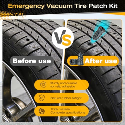 2026 Upgraded Rubber Tire Repair Rubber Nail kit, 30 PCS Self-Service Emergency Tire Repair Kit with Screwdriver for Car, Motorcycle, Truck, Tractor Tire Puncture Repair