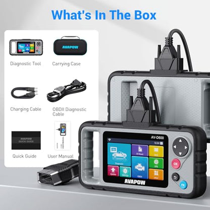 AVAPOW AV-D600 4 Systems OBD2 Scanner Engine/Transmission/SRS/ABS Diagnostic Tool, Oil Reset/EPB Reset/Battery Match, Car Code Reader with Auto VIN, WiFi Lifetime Update, Compatible with 7000+ Cars