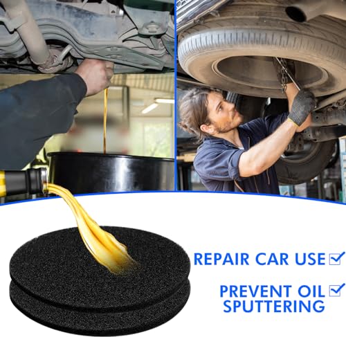 6Pcs Oil Drain Splash pad,Applicable to Oil pan for Oil Change, Oil drip pan, Oil Drain, for Automotive Repair and Technicians Oil Change pan Oil Mat ，Splatter Pad, Round Black 15 Inches