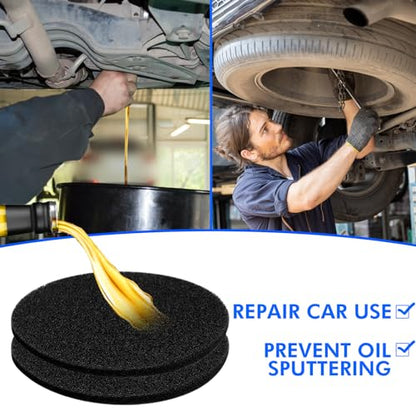 6Pcs Oil Drain Splash pad,Applicable to Oil pan for Oil Change, Oil drip pan, Oil Drain, for Automotive Repair and Technicians Oil Change pan Oil Mat ，Splatter Pad, Round Black 15 Inches