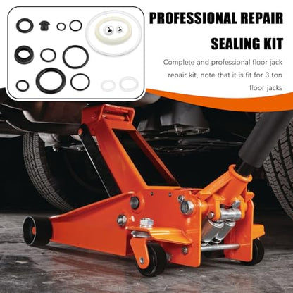16PCS Hydraulic Jack Seal Kit,Professional Floor Jacks Oil Sealing Kitswith O Ring Seal & Oil Plug for Hydraulic Systems Sealing,3 Ton Floor Jack Parts Kit for Cars,SUVs,Truck