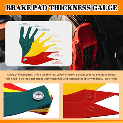 17Pcs Tire Tread Depth Gauge Measuring Tool Set with Digital Tire Thread Depth Gauge Pencil Tire Pressure Gauge Brake Lining Thickness Gauge Set Tire Valve Stem Caps for Motorcycle Truck Car