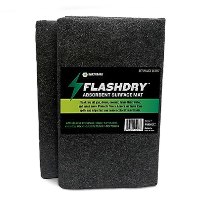 FlashDry Oil Spill Mat, 36"x60", 2-Pack, Garage Floor Mats, Absorb Liquids, Customizable Size, Use in & Under Car, in Drawers and Driveway, Slip Resistant, No Soak Through, Durable and Reusable - style: 2-Pack