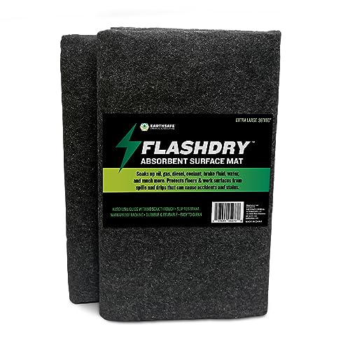 FlashDry Oil Spill Mat, 36"x60", 2-Pack, Garage Floor Mats, Absorb Liquids, Customizable Size, Use in & Under Car, in Drawers and Driveway, Slip Resistant, No Soak Through, Durable and Reusable - style: 2-Pack