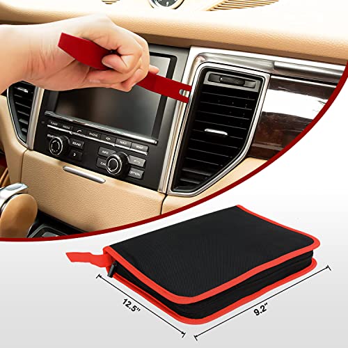 Nilight 40Pcs Auto Trim Removal Tool Set,Car Panel Audio Removal Tool, Clip Plier Upholstery Remover Removal Tool, Precision Hook and Pick Set,Car Film Scraper - color: Red, size: 40Pcs