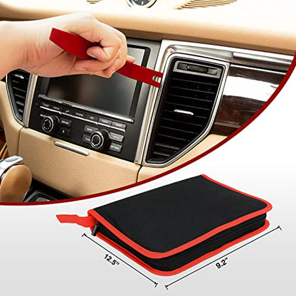 Nilight 40Pcs Auto Trim Removal Tool Set,Car Panel Audio Removal Tool, Clip Plier Upholstery Remover Removal Tool, Precision Hook and Pick Set,Car Film Scraper - color: Red, size: 40Pcs