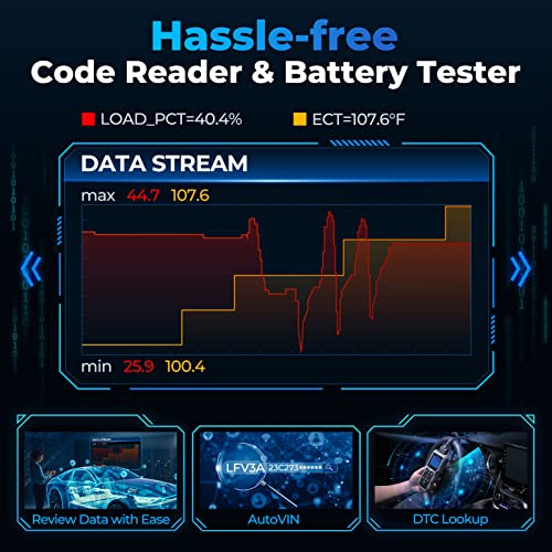 TOPDON AL500B OBD2 Scanner, Battery Tester, 2 in 1 Code Reader | Full OBDII Diagnosis, 12V Battery Tests & 12V/24V Cranking Tests, Charging Tests, Car Diagnostic Tool for All OBDII Cars