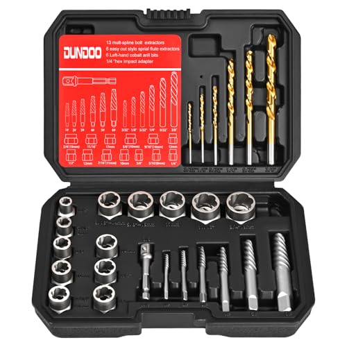 30PCS Screw Extractor Set & Bolt Extractor Set, Left Hand Drill Bit Set, Easy Out Extractor Set，Stripped Bolt Remover Tools，Cobalt HSS Steel Kit for Damaged, Rounded-Off Bolts, Screws, Nuts, Studs - size: 30PCS