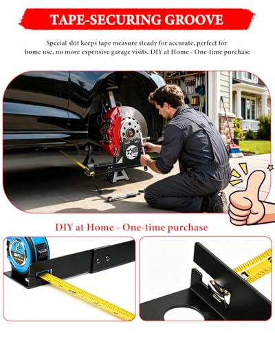 Wheel Alignment Tool Plates Kit for Home DIYers, Quick Front-End Toe Check | Without Removing Calipers, 2 Tape Measure, Detachable Automotive Alignment Tool for Most Cars, SUVs, Trucks, Jeeps & UTV/ATV