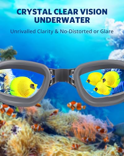 Aegend Swim Goggles, Swimming Goggles No Leaking Full Protect Adult Youth - color: Gray Silver